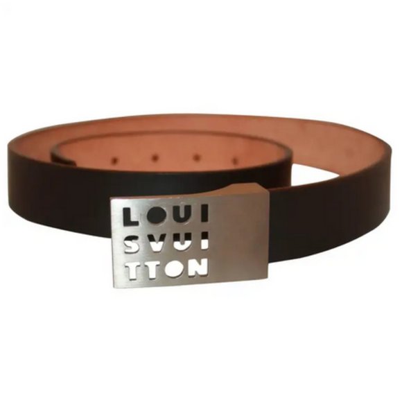 Auc Louis Vuitton Ceinture LB 00 Dark Brown leather Belt w/ Logo Buckle - Picture 2 of 11